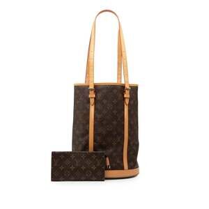 LOUIS VUITTON Authentic Brown Monogram Leather Tote Bag